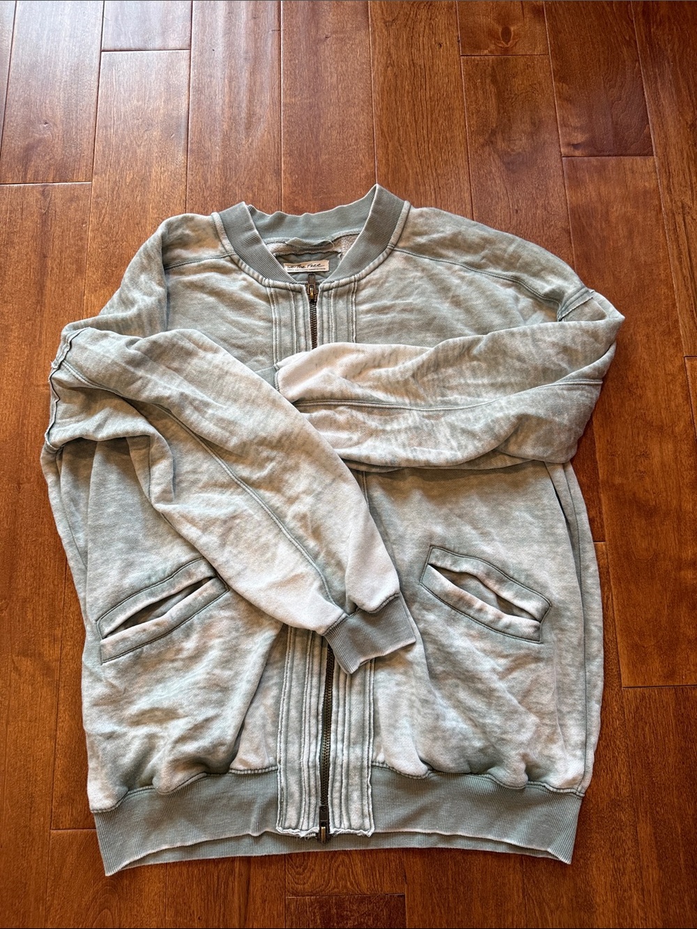 We The Free Men's Light Gray Zip-Up Sweater Jacket